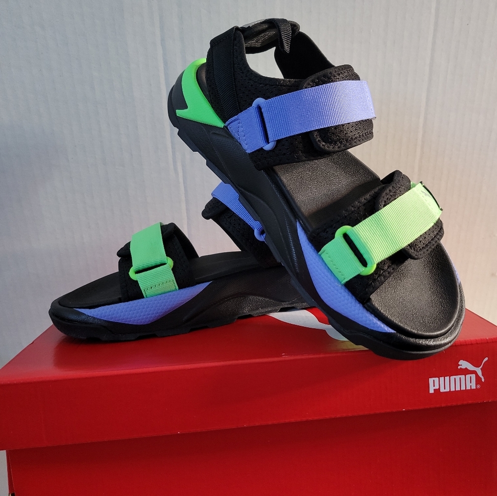 NEW!!! PUMA SIZE 8 BLK PUR GREEN